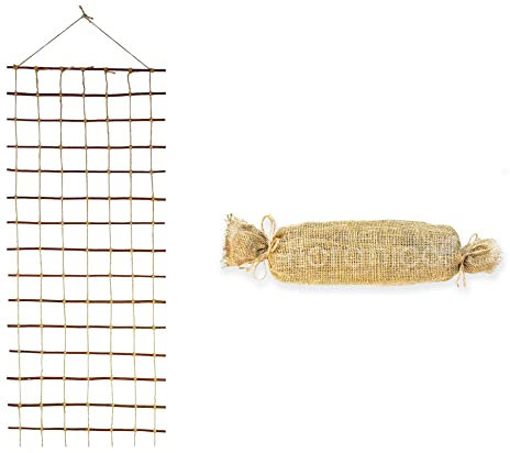 Floranica Supporto a griglia per Piante rampicanti 150 cm x 30 cm Vimini Naturale Corda di Juta Supporto per Rose Piante rampicanti Verdure Viti