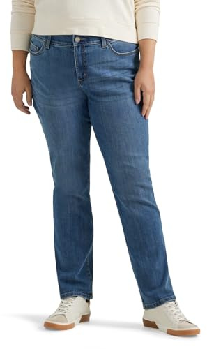 Lee Women's Plus Size Ultra Lux Comfort with Flex Motion Straight Leg Jean Juniper 20W Medium