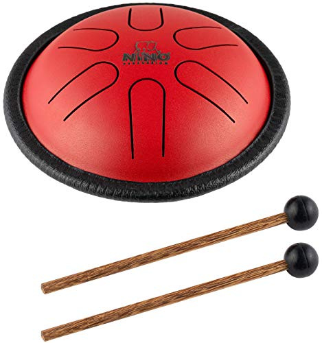 Nino Percussion Mini-Melody Stahl-Zungentrommel mit Schlägeln – für alle Altersgruppen – einfach Songs erstellen für Klassenzimmer Musik, 2 Jahre Garantie (NINO980R)