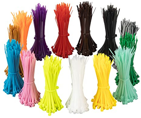 XINGO 1400 PCS Colored Zip Ties 4 Inch, Multicolor Zip Ties, Mix Packed 14 Color Plastic Wire Ties Assortment for Home Office Garden Garage and Workshop