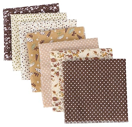 TOYANDONA Floral Cotton Fabric Squares 7 Pieces 9.84X9.84 Inch Craft Fabric for DIY Sewing Quilting Scrapbooking Patchwork Projects