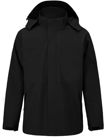 Durio Regenjacke Herren Wasserdicht Atmungsaktiv Fahrrad Regenjacke Softshelljacke Herren Kapuze Regenjacke Schwarz XL