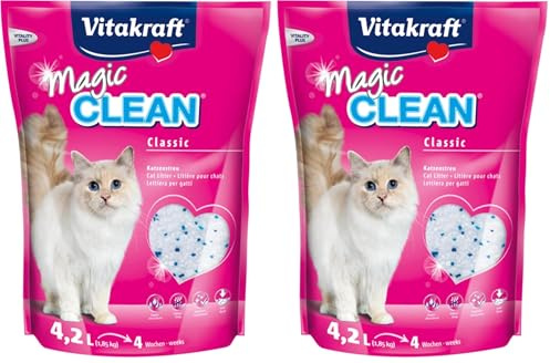 Vitakraft Magic Clean - Litière silice 4 semaines pour Chat - 4,2L (Lot de 2)
