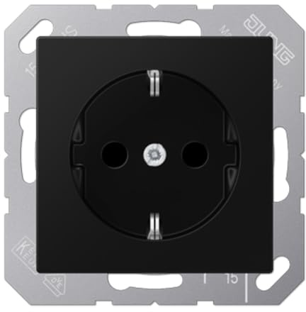 SCHUKO® A - Spina nera opaca (riferimento: JUNG A1520BFSWM)