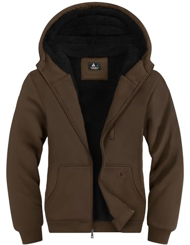 LLdress Sweats à Capuche Homme Veste Polaire Chaude Hiver Sweat Doublure Zippée avec Poche