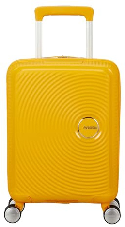 American Tourister Soundbox Mini - Children's Suitcase 47 x 32 x 21 cm, 22 L - Hard Shell Hand Luggage Trolley, Suitable for EasyJet - Lightweight with 4 Wheels, Yellow (Golden Yellow)