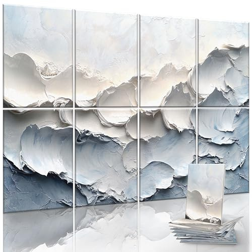 JaneTech 8-Pack Art Acoustic Wall Panels 48x32 Inches Acoustic Treatment Panels- Decorative Soundproof Wall Panels for Studios, Offices, Home, Included Nano Glue Stickers