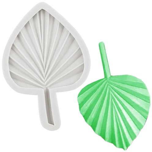 Silicone Molds for Candles,13.6x9.4cm Palm Leaves Silicone Molds Fan Leaf Fondant Mold Cake Decorating Tools Cupcake Topper Candy Chocolate Moulds