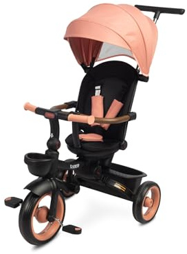 TOYZ - Triciclo Evolutivo per Bambini Saber - Bicicletta a 3 Ruote per Bambini e Bambine - Bicicletta per Bambini con Schienale e Cintura di Sicurezza - 51x104x101 cm - Rosa chiaro