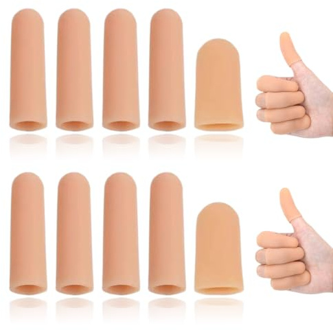 Protector de Dedos, 10 Piezas Protector Para Dedos de Gel, Protector de Dedos Gel, Protectores de Dedos de gel, Protector Dedos Mano, Manga de Dedos