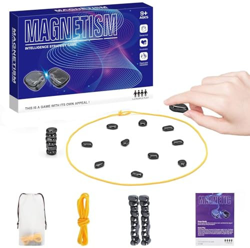 FLYGRRIV Magnetspiel,Tischspiele Magnetisches Schachspiel,Tragbares Magnet Schach,Puzzle Checkers Spiel Reisen Schach Magnetisch,Feiertagspartyspiele