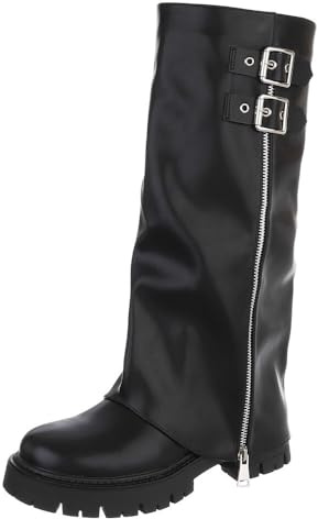 Ital Design Damenschuhe Stiefel Western- & Bikerstiefel, DES8025P-, Kunstleder, Schwarz, Gr. 39