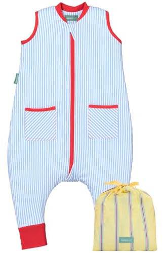 molis&co - Pijama Manta con Pies 1.0 TOG - 80 cm (2 años) - Ideal para Primavera y Otoño - 100% Algodón (Oeko-Tex 100) - Sailor Blue