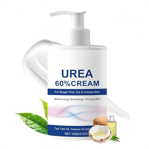 Urea Creme 60 Prozent - Hornhautentferner Creme - Fußcreme Gegen Hornhaut & Risse - Feuchtigkeitsspendende Urea Fusscreme sehr Trockene Füsse - Schrundensalbe Füße, Hände, Ellbogen, Knie