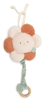 Jollein Spieluhr Baby – Pretty Picnic – Flower – Baby Spieluhr mit Musik – Weiche Spieluhr aus Bouclé & Samt – Mit Holzring zum Aufziehen – Einschlafhilfe Babys – Geschenk zur Geburt