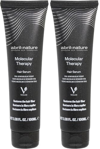 abril et nature - Sérum Profesional Molecular Therapy - Cabellos Dañados, Castigados o Envejecidos - Repara, Reestructura y Rellena la Fibra Capilar - Sin Aclarado - 100 ml (Paquete de 2)