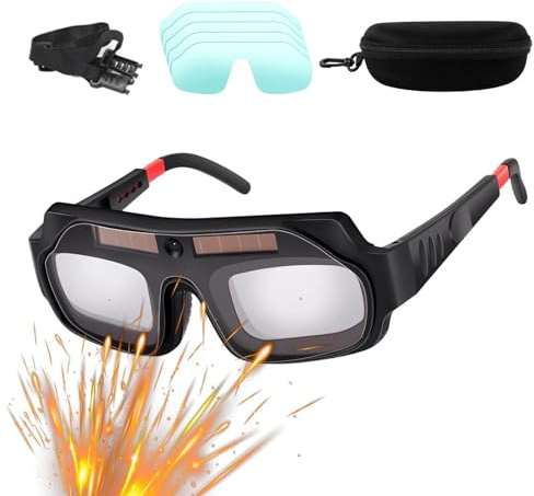 Kbnuetyg Welding Goggles - Automatic Blackout Protection, Non-Slip Glasses, Industrial Privacy Screen | Designed for Professionals, Technicians, Metal Builders, Enthusiasts, Mechanics Workshops
