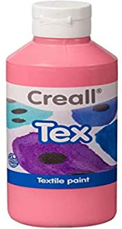 Creall Textil- & Stoffmalfarbe | Rosa 250 ml | Waschmaschinenfest nach Fixierung | Für T-Shirts, Jeans, Schuhe, Stofftaschen, Möbel & Autoinnenraum/Dachhimmel