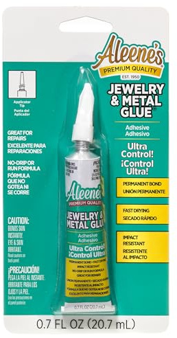 Aleene's 21709 Jewelry & Metal Glue, 0.7 oz - Instant Adhesive, Permanent Bond, Waterproof, Dries Clear, Ideal for Repairs