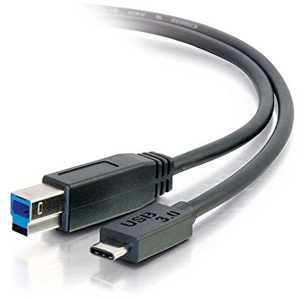 C2G USB Cable, USB 3.0 Cable, USB C to B Cable, Compatible with Thunderbolt 3 Tablet, Chromebook Pixel, Samsung Galaxy TabPro S, LG G6, Macbook, Black, 10 Feet (3.04 Meters), Cables to Go 28867