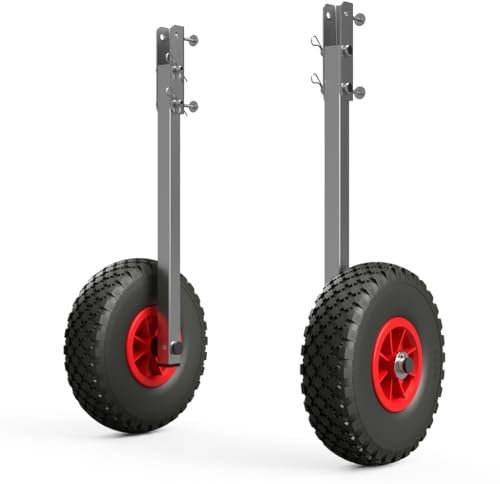 SUPROD Heckräder Slipräder Schlauchbooträder Transporträder klappbar Edelstahl ET260, schwarz/rot