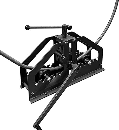 Manual Metal Tube Bender Machine, 1-1/4 to 2 Round Roller Stretcher Shrinker Bench Bending Set GDAE10 Heavy Duty Pipe Bender Tubing Notcher Durable Working Tools TR-60 for Flats, C Channel, Square