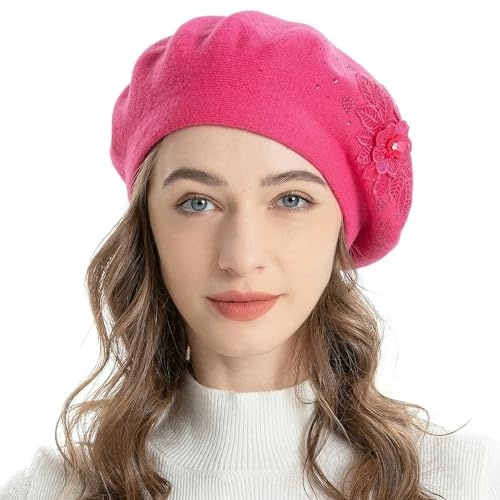 ZLYC Women's French Reversible Cashmere Beret Beret Hat
