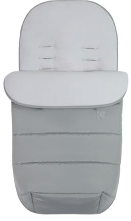 Kikkaboo Saco de pies clásico para cochecito polar cremallera repelente al agua, color:gris