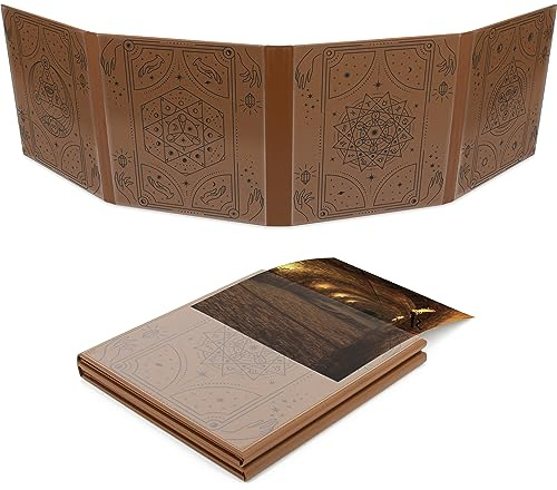 CASEMATIX DM Screen - Schermo GM in finta pelle, double-face, personalizzabile, 8 tasche, pieghevole, con maniche rivolte verso l'esterno per opere d'arte e fogli di riferimento, inserti non inclusi