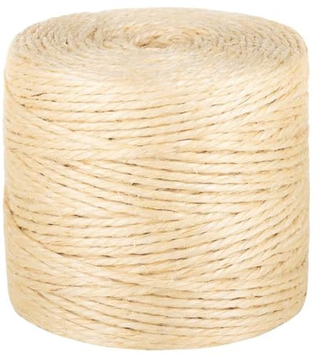 vidaXL 100% Natural Sisal Rope - 4 mm Diameter, 50 m Length, For Gardening, DIY Crafts, Cat Furniture, Home Décor and More