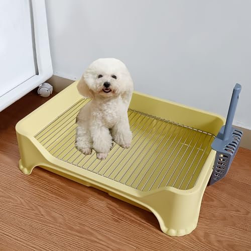 Pucaru Welpentoilette für den Innenbereich, Hundetoilette, Hunde-Töpfchen-Tablett, für das Haustier-Training, für Kleine Hunde (Color : Yellow)