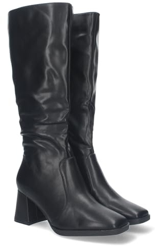 79762 Botas Lisas para Mujer de Tacon Medio, Cana de 34'5cm y Cierre de Cremallera. Comodas y Agradables para Otono e Invierno Negro Talla 36