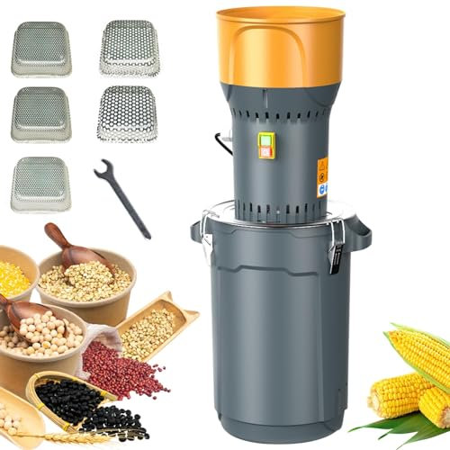 SONLED Electric Grain Mill Grinder, 25/50L Electric Corn Grinder, 1300W Wheat Grain Grinder with 5 Filter Modes, Cereals Pulverizer for Farm Grain Mills, Dry Feed, Cereal, Home Grinding 25L