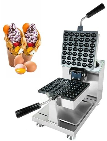 Gaufrier à bulles commercial, 1200 W, gaufrier électrique à bulles d'œufs, machine à gaufres antiadhésive professionnelle for restaurant, cafés, boulangerie, ménage, contrôle de la température et du t