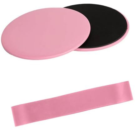 2PCS Core Sliders,Discos de Deslizamiento,Fitness Discos Deslizantes,Equipo de Entrenamiento de Cuerpo Completo,para Ejercicios en el Hogar,Corporal Pérdida de Peso,Viene con una Banda Elástica
