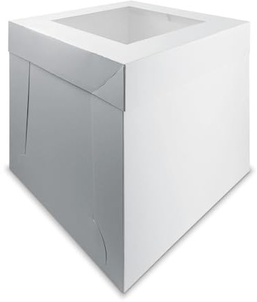 Tall White Cake Box with Window 10 inch - Pack of 5