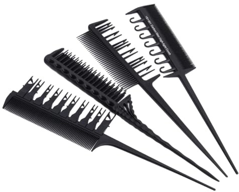 Beavorty 4piezas Peines Para Estilistas Peine Para Mechas Para Tinte Mango Superior
