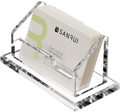 SANRUI Visitenkartenhalter aus Acryl, 1 Fach für 60+ Karten