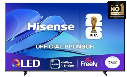 Hisense 85 85E7QTUK QLED Smart AI TV - 4K Direct Lit Viewing, Quantum Dot Colour, Hi-View AI Engine, Dolby Vision, Dolby Atmos with Freely, Disney +, YouTube, Netflix