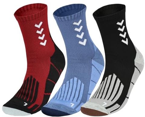 OFFCUP Calze Running Uomo Donna 3 Paia Alte da Calze Sportive con Imbottitura Calze da Corsa per Cors Trekking Palestra Morbide Traspiranti e Anti-Vesciche Supporto Arco Plantare 39-47