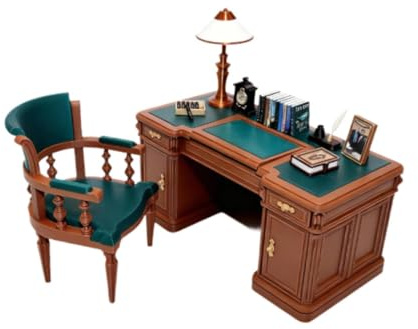 LeeQinersw Set di Sedie in Miniatura in 1/12, Gioco di Ruolo, Artigianato, Decorazione per Casa delle Bambole, Accessori per Giardino delle Fate, Sedia E Scrivania