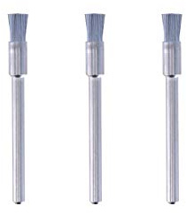 Dremel 443 Carbon Steel Brush Accessory Set, 3 Brushes (3.2 mm) for Cleaning and Removing Rust of Metal Materials