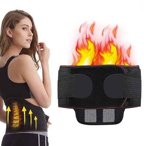 Waist Support Self Heating Waist Warmer Belt Magnetic Therapy Back Waist Support Lumbar Warmer Heated Stomach Belt Waist Protector Kidney Warmer Belt Heating Waist Brace for Kidney Pain Relief