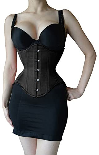 Starkes strapazierfähiges Korsett aus Baumwolle, Unterbrust Korsett, Heavy Duty Cotton Corset, Taillenkorsett (DE/NL/SE/PL, Numerisch, 54, Regular, Regular, Schwarz)