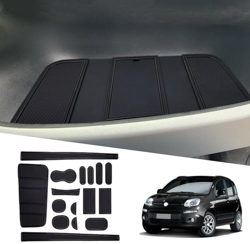 Ruiya Compatibile con Fiat Panda City Cross| Hybrid 2021-2025 2026 Antiscivolo Interno Tappetini, Tappetino Bracciolo Protezione Scanalatura Porta Tappetini Panda Accessori [Non per 4X4]