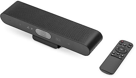 DIGITUS DS-55581 Video Bar Mini, Video-Konferenz-System – 4K UHD 30 Hz ePTZ Webcam Kamera – 2 Interne Mikrofone – Lautsprecher Intern 2 W – Auto-Fokus & -Zoom, Echo Cancellation