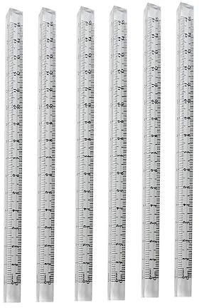 Operitacx 6-teiliges Dreieckiges Dreidimensionales Lineal, Dreieck Ausarbeitung Lineal, Kunststoff, Transparent, 15 cm