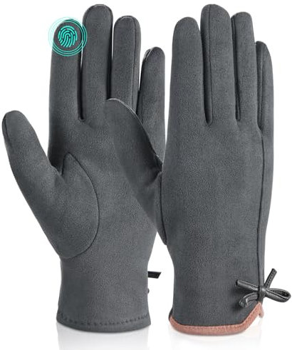 Kiiwah Handschuhe Damen Winter, Touchscreen Handschuhe Warmer Plüsch Handschuh mit Fleece Futter, Thermo Handschuhe Dicke Winterhandschuhe für Frauen Damen
