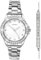 Sekonda Elizabeth Gift Set, Silver Bracelet, White Dial Silver Women's Quartz Watch 33mm with Stone Set Case, Analogue Display and Stainless Steel Bracelet