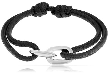 Made by Nami Surfer-Armband Herren & Damen • Segeltau Armband • Handgemacht & Geflochten • Maritimes Armband • Minimalistisches Armband • 100% Wasserfest & verstellbar (Schwarz Silber)